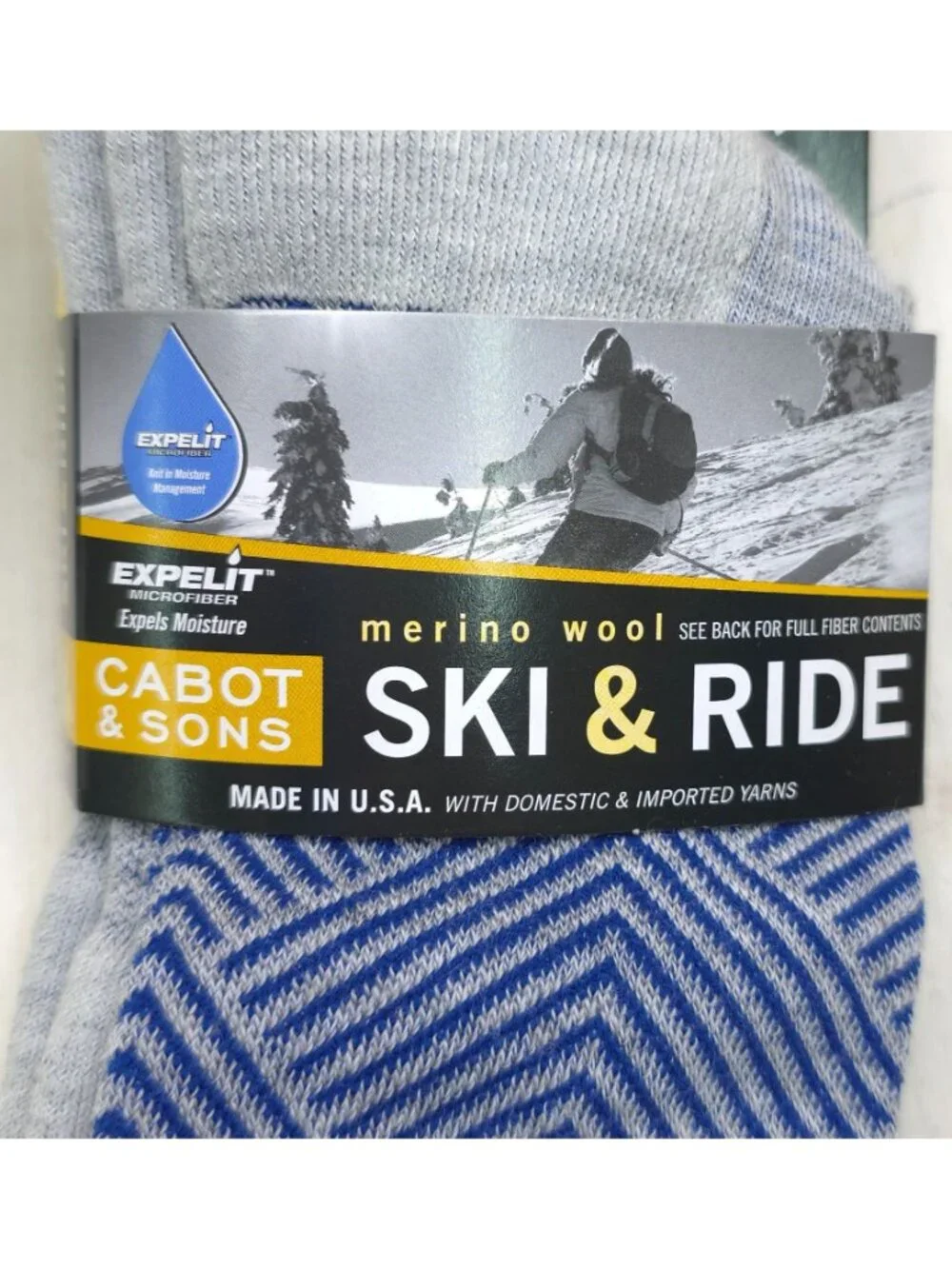 Cabot & Sons Womens Ski & Ride Socks Merino Wool Blend Moisture-Wicking Made USA